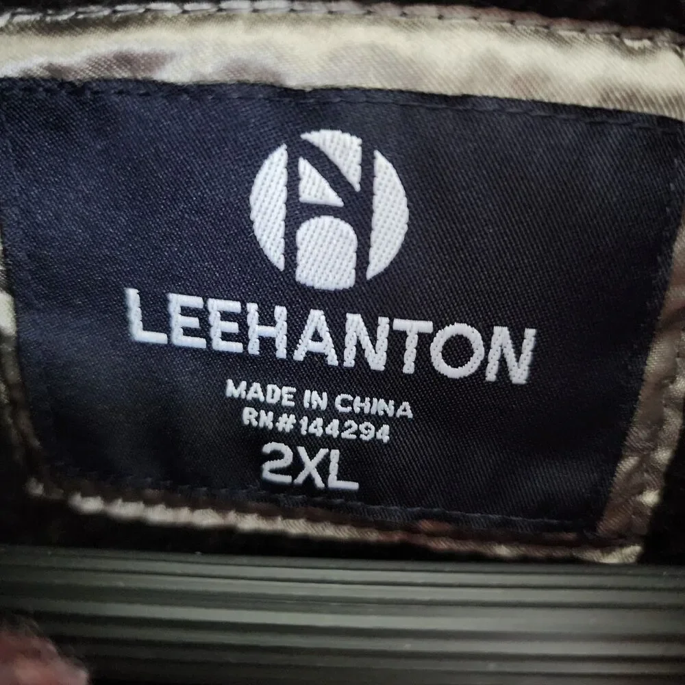 Leehanton Plaid Hooded Flannel Jacket Zip Up Sherpa Lined Red Black Men's 2XL